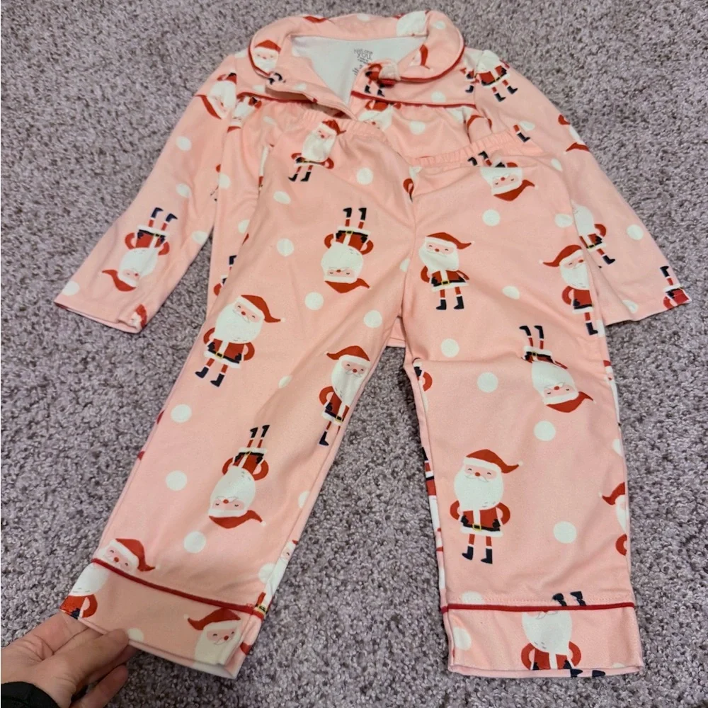 Carter’s Pink Santa Flannel Pajamas 2T